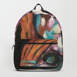 Gertrude the ginger girl Backpack | Ginger, Portrait, Spooky, Canvas, Acrylics, Painting, Painter, Art, Greece, Contemporary 