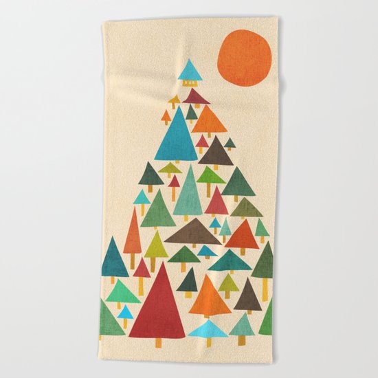 The house at the pine forest Beach Towel