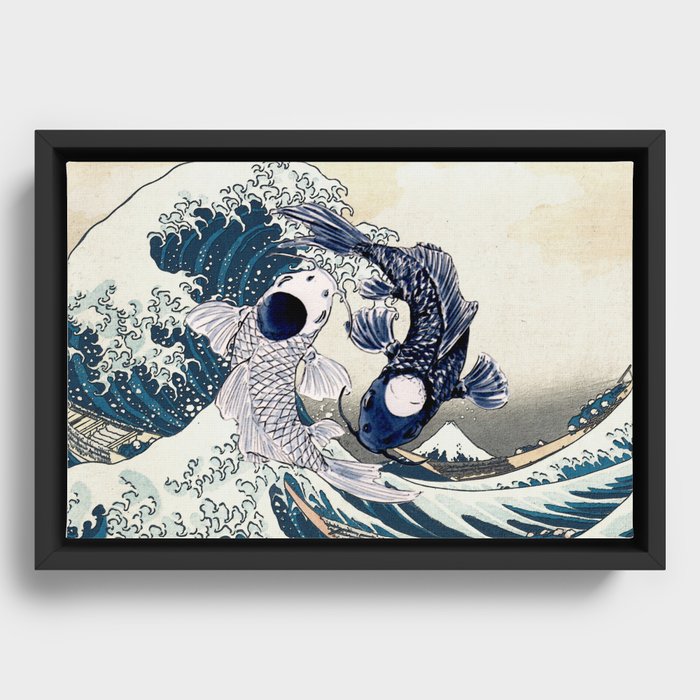 The Great Wave off Tui and La Framed Canvas