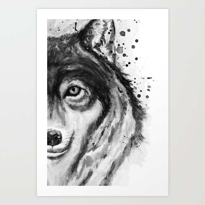 Half-Faced Wolf Close-up Art Print by MarianVoicu | Society6