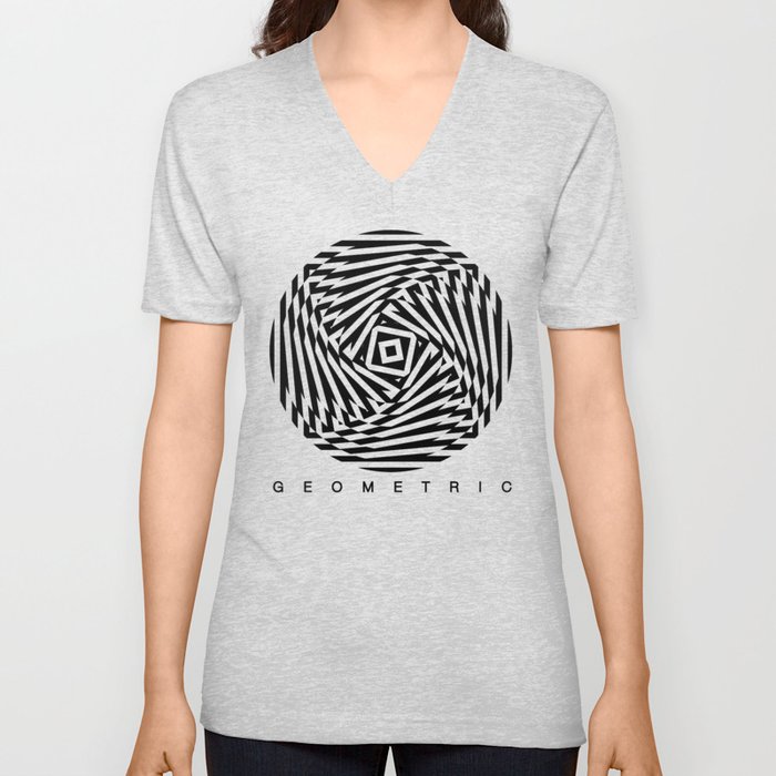 Geometric 3 V Neck T Shirt