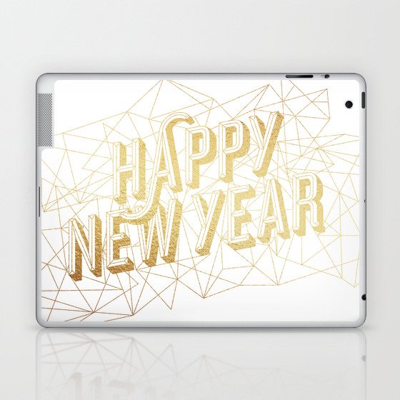 Happy New Year – White Laptop & iPad Skin