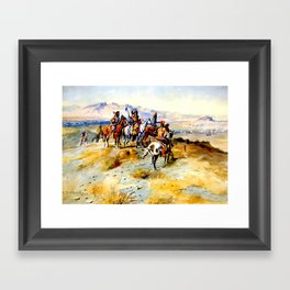 “The Coming of the White Man” by Charles M Russell Framed Art Print