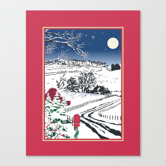 Silent Winter Night Silhouette Canvas Print