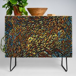 Stained Glass Flames Credenza