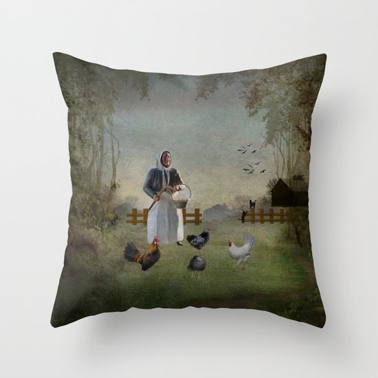 Collecting the Eggs Throw Pillow