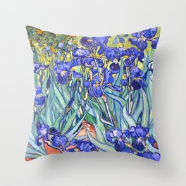 Vincent Van Gogh Irises Throw Pillow