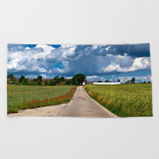 Summer Field Poetry Beach Towel