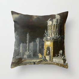 fantastic Ruins with Saint Augustine and the child Throw Pillow