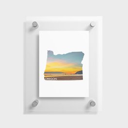 Oregon Map Sunset Floating Acrylic Print
