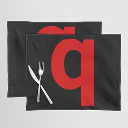 letter Q (Red & Black) Placemat