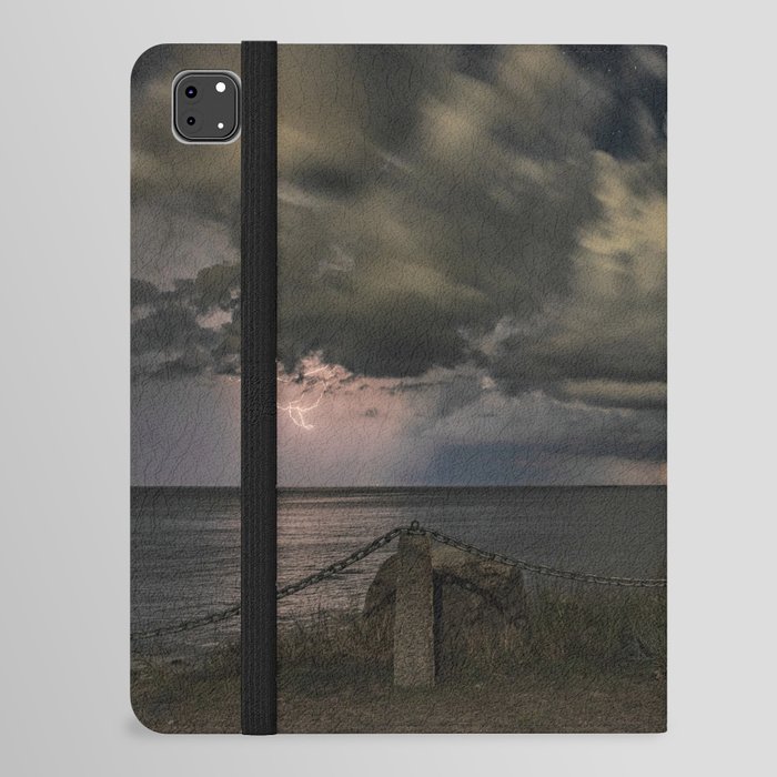 Sky lightning at Old Garden Beach iPad Folio Case