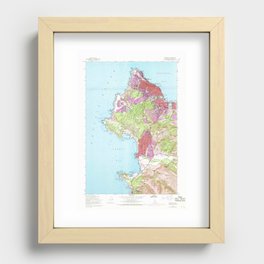 Monterey, CA from 1947 Vintage Map - High Quality Recessed Framed Print