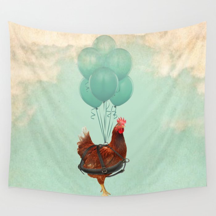 Chickens can't fly 02 Wall Tapestry
