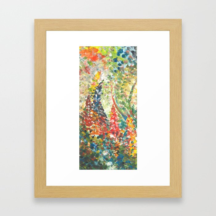 Abstract flowers painting Framed Art Print