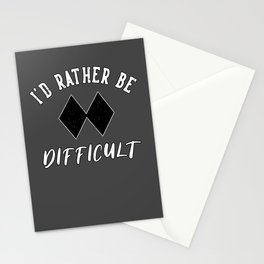 Funny I'd Rather Be Difficult Skiing Lovers Winter Sport Ski Stationery Card