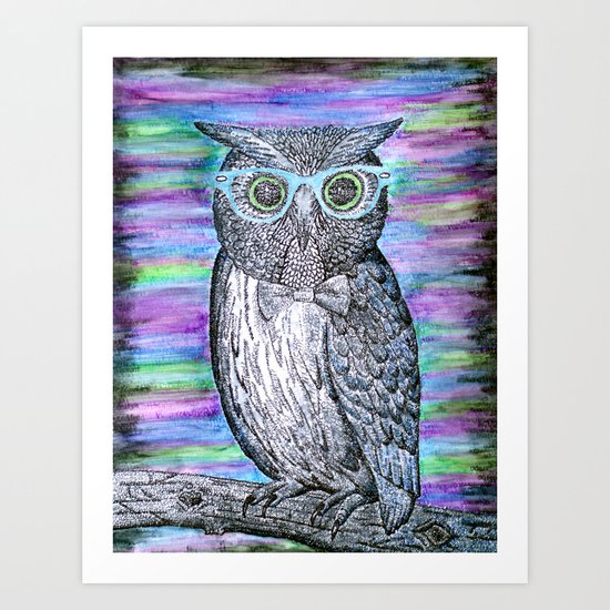 Owl Typography Art Print