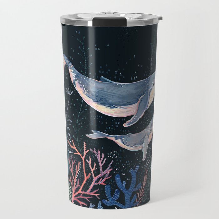Whales and Coral Travel Mug
