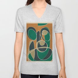 Abstract Line 32 V Neck T Shirt