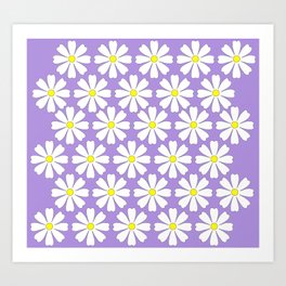 Lilac daisies Art Print | Pattern, Popart 