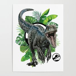 Velociraptor Blue! Poster