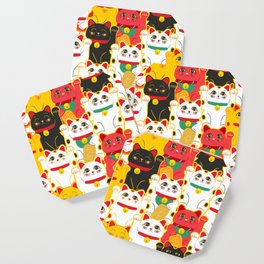 Maneki Neko Japanese Lucky Cat Pattern Coaster