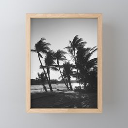 black and white palm trees Framed Mini Art Print
