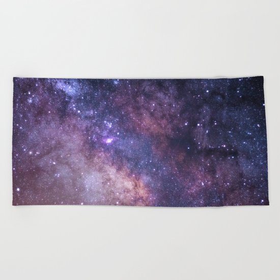 Purple Galaxy Star Travel Beach Towel