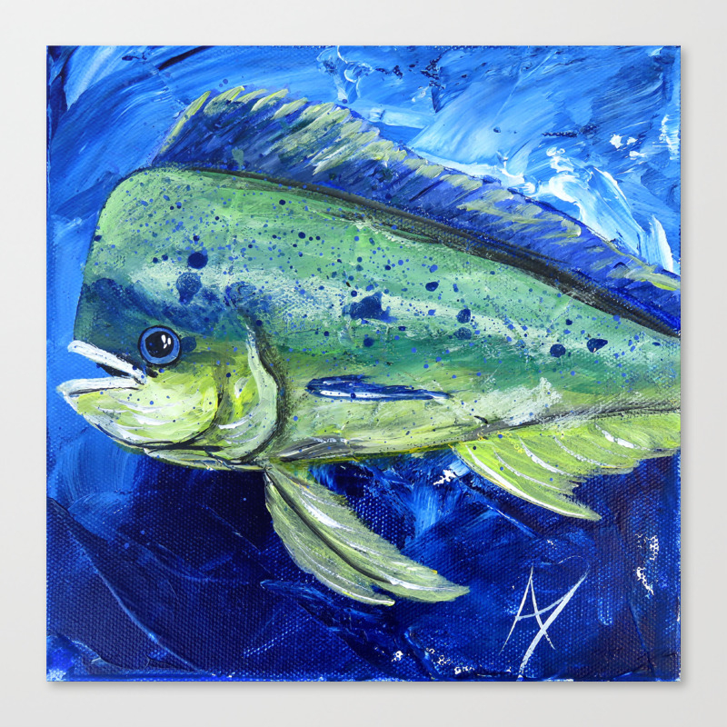Blue Mahi Canvas Print By Annettetaunton Society6
