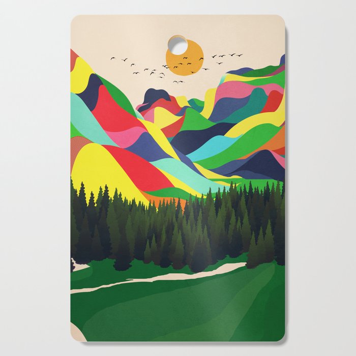 Colorful Mountains Ranges II Cutting Board
