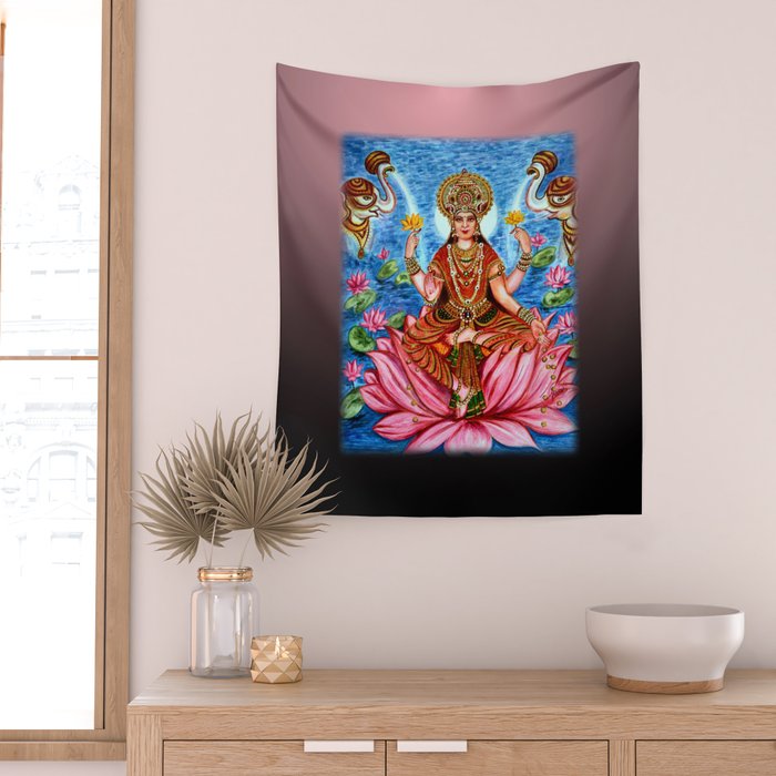 Goddess Lakshmi Wall Tapestry by Harsh Malik Society6