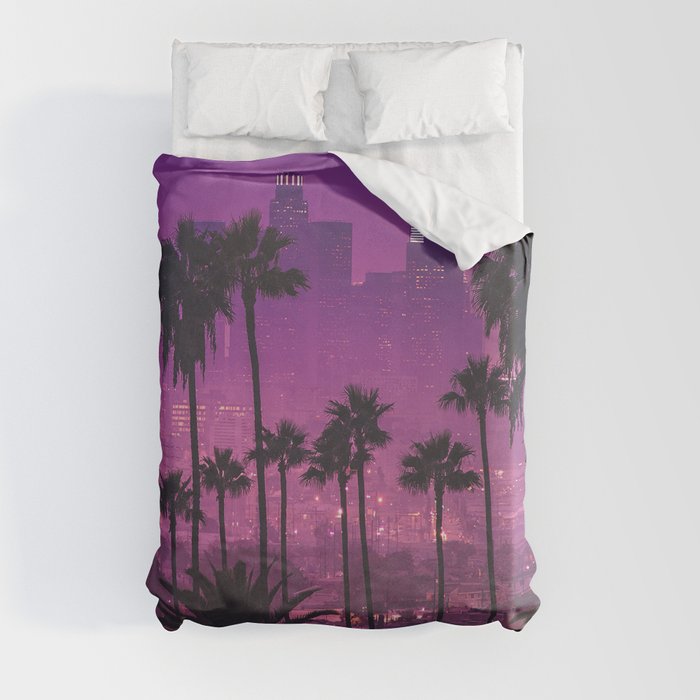 Los Angeles Synthwave Duvet Cover