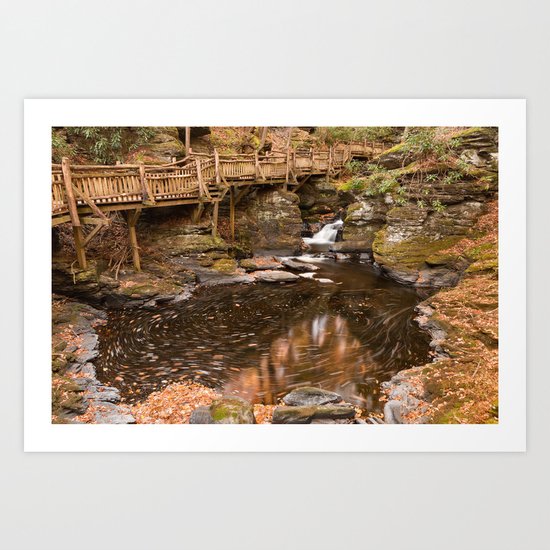 Swirling Bushkill Fall Stream Art Print