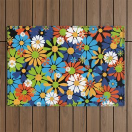 Spring Field (Dark Background) Outdoor Rug