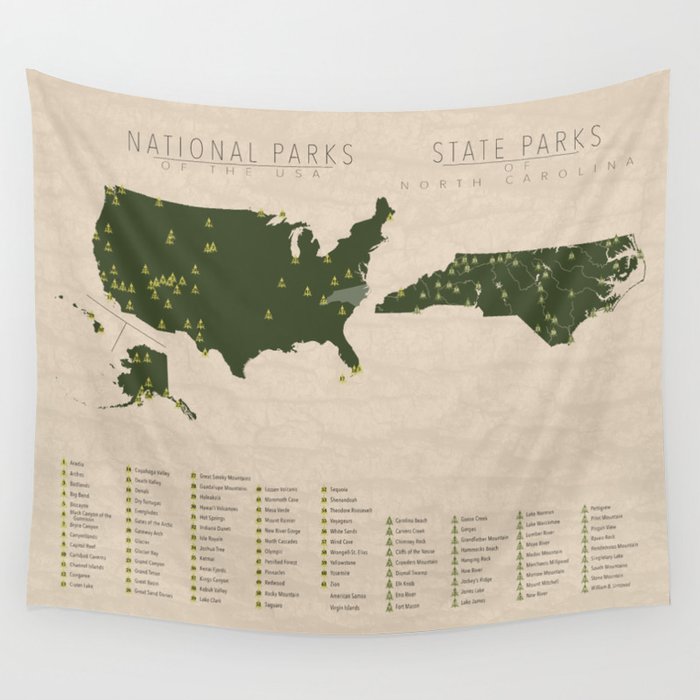 US National Parks - North Carolina Wall Tapestry