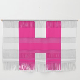 H (Dark Pink & White Letter) Wall Hanging