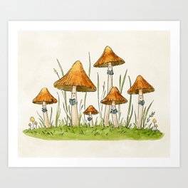 Singing Wild Mushrooms Art Print