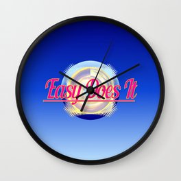 EASY DOES IT logo style Wall Clock