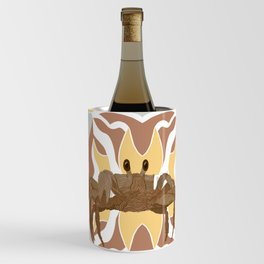 Cute little crab on pattern background Wine Chiller