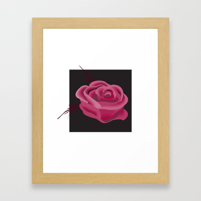 Pink Hue Single Rose Framed Art Print