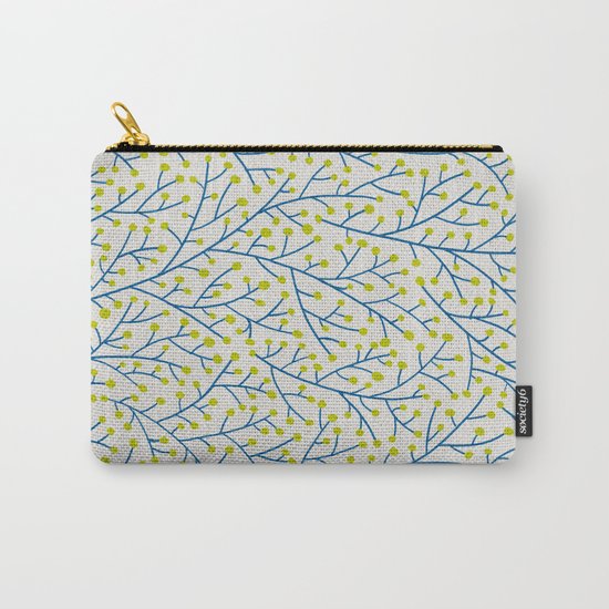 Berry Branches - Lime & Blue Carry-All Pouch