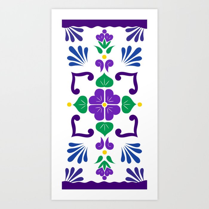 Purple 1, Framed Talavera Flower Art Print