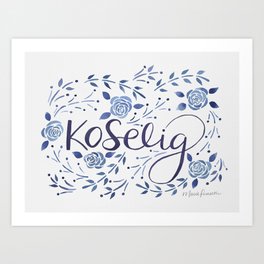 Koselig - Blue Art Print
