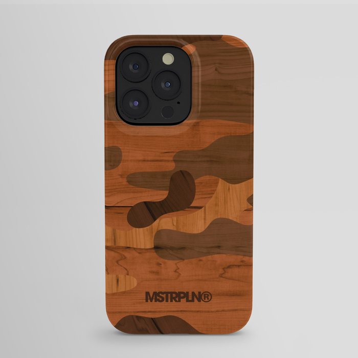 Modern Woodgrain Camouflage / Woodland Print iPhone Case