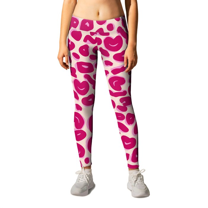 Leopard Print Abstractions – Pink Leggings