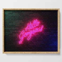 Hello Gorgeous - Neon Sign Serving Tray