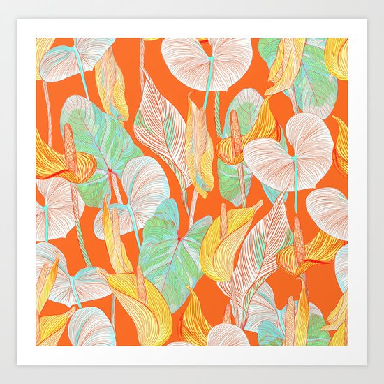 Lush Lily - orange zest Art Print