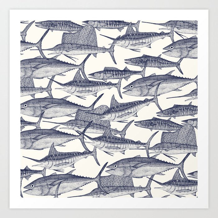 Atlantic fish blue Art Print