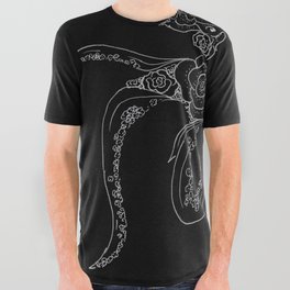 Midnight Floral Cephalopod All Over Graphic Tee