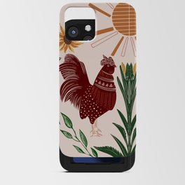 Folk art rooster  iPhone Card Case